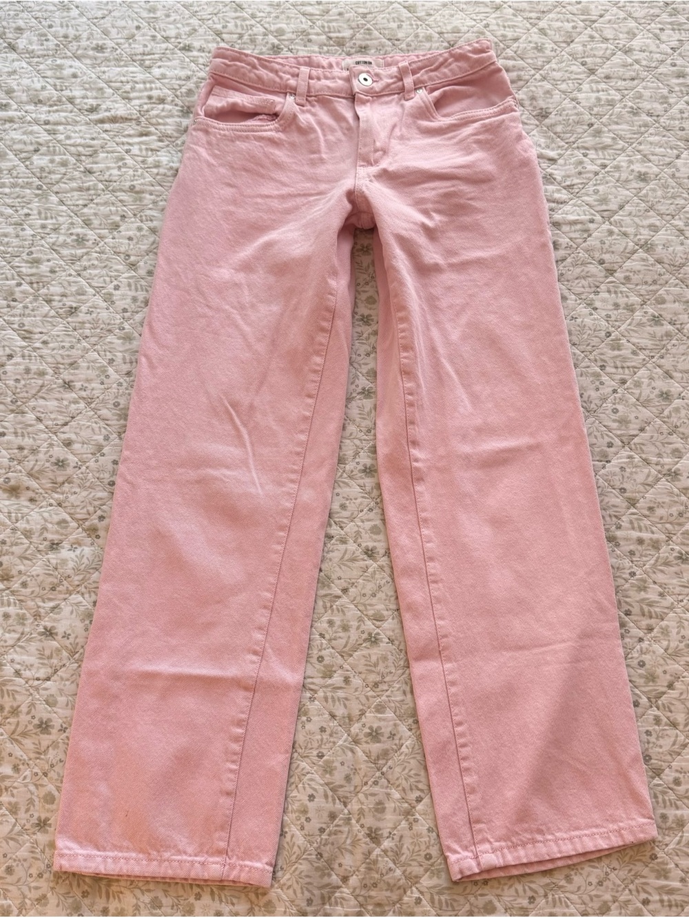 Cotton On pink low rise wide leg jeans
